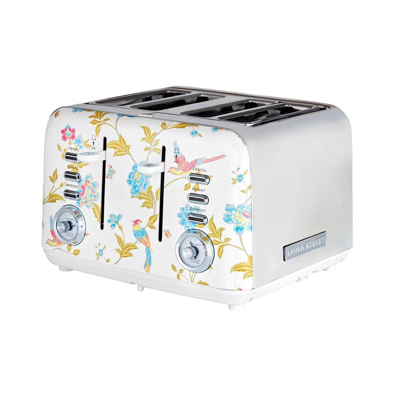 Laura Ashley 4 Slice Toaster Elvenden -  White & Silver image number 0